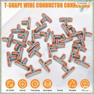 Đai ốc đòn bẩy hình chữ T 30 CÁI Bộ chia nhanh Đầu nối dây 3 chiều Đầu nối điện