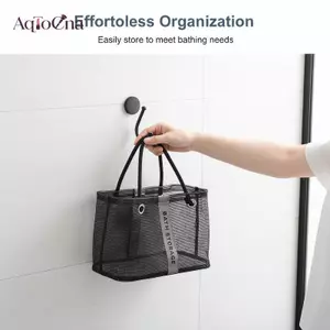 Giỏ thoát nước lưới có thể gập lại AqToCna 2in1 Hộp đựng đồ vệ sinh dung tích lớn Tay cầm cầm cầm cầm tay để bảo quản bơi lội AqToCna