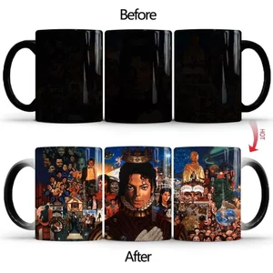 Sáng Tạo Michael Jackson Người Nổi Tiếng Hàng Hóa Đổi Màu Cốc Gốm Cà Phê Ăn Sáng Cốc Nước Quà Tặng Sinh Nhật