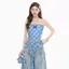 Mỹ Xanh Thêu Kẻ Sọc Ống Không Đều Áo Vest Nữ Hot Girl Buổi Hòa Nhạc Mặc Slim-fit Ôm Hơn Nhìn Top Hợp Thời Trang 5.19