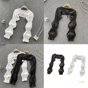 Ở lại Khăn choàng thanh lịch Bọc vai mỏng thoáng khí cho hoạt động ngoài trời Khăn choàng chống nắng dài tay chống nắng Sc