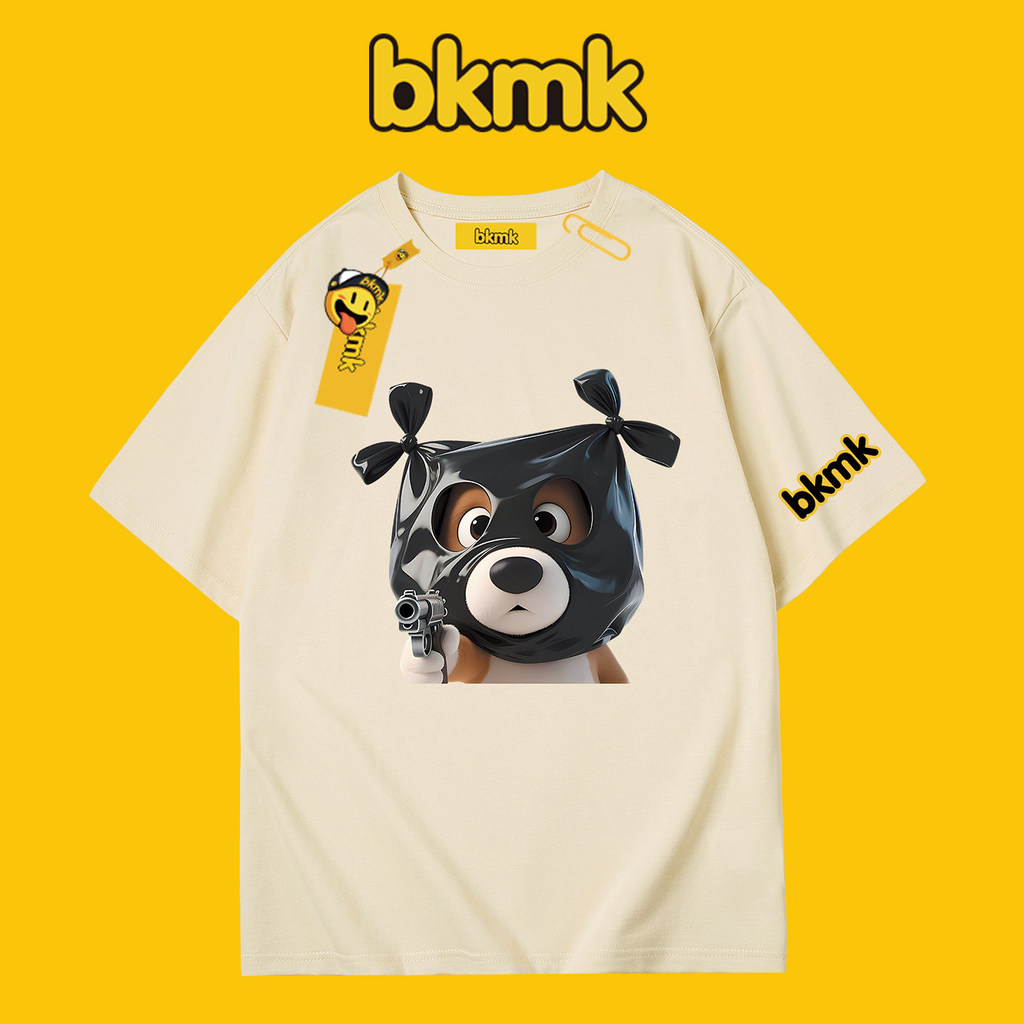 Bkmk Rời Tay Ngắn Cotton Kích Thước Lớn Niche Hợp Thời Trang Áo Thun Nam Top Chó In Hình Thiết Kế Sense Mùa Hè 0519