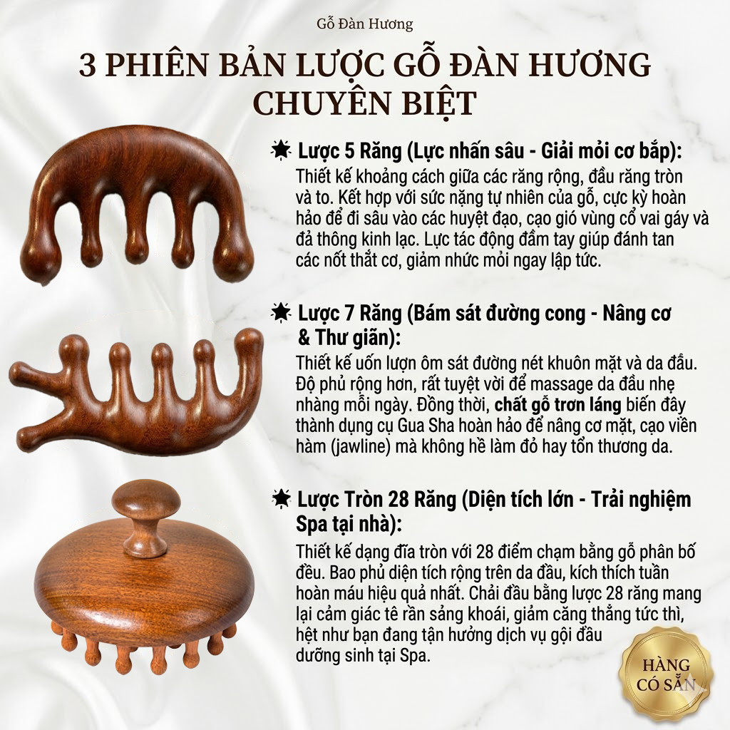【🔥Bán chạy Tháng 7】Lược Gỗ Nguyên chất: Massage đầu & Gua Sha toàn thân, lưu thông máu, giảm mệt mỏi hiệu quả!