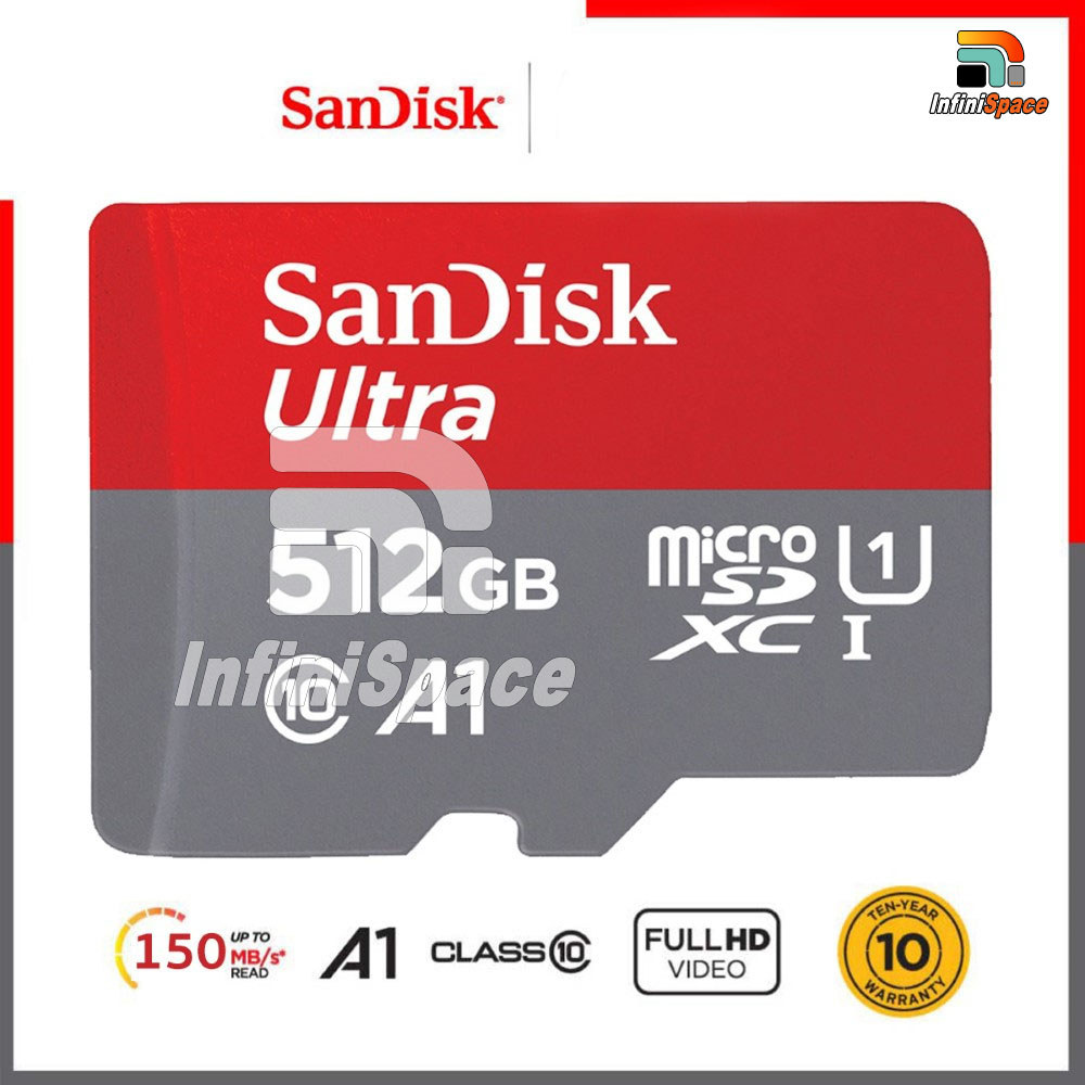 Thẻ nhớ SanDisk Ultra microSDXC 64GB / 128GB / 256GB / 512GB Ultra A1 C10 U1 UHS-I 150MB/s Bảo hành 10 năm