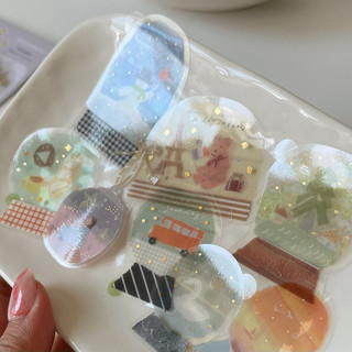 Flake sticker chất PET nhũ vàng Tamura Miki