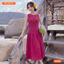 Đầm thiết kế BEMINE cổ tròn sát nách xẻ giọt nước dáng chữ A phù hợp đi chơi-B566
