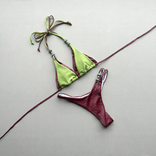 Đồ Bơi Nữ Quân Đội Xanh Lớp Nhìn Phong Cách Hai Mảnh Bikini Đồ Bơi