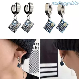 Unstop * Bảng Mạch Bông Tai Nữ Egirl Punk Hip Hop Công Nghệ Cảm Giác Cyberpunk Bông Tai Inox Xu Hướng Người Do Thái