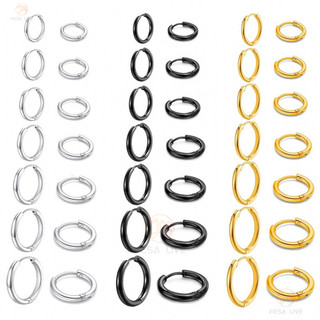 Bông tai vòng trơn thép không gỉ y tế 316, đường kính ống 2.0mm, đa kích cỡ cho tai nhạy cảm,ideal làm quà tặng