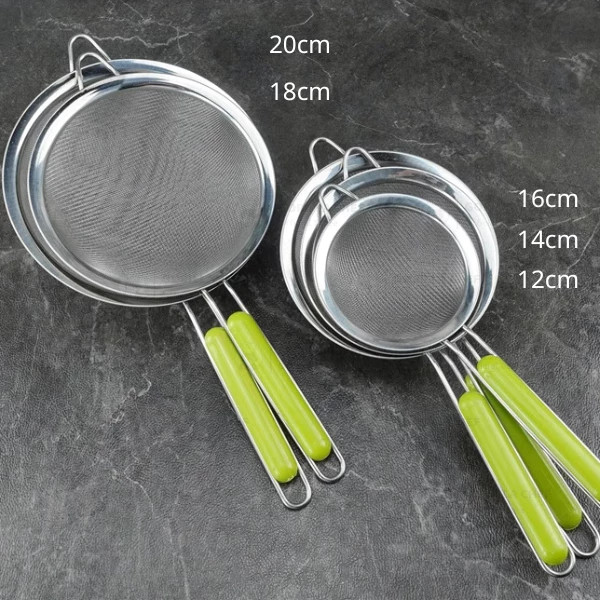 Rây Lọc Inox Cao Cấp Tay Cầm Cách Nhiệt, Lọc Thực Phẩm Nhanh và Tiện Lợi