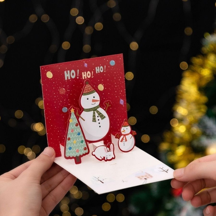 Quà tặng Noel Cốc giữ nhiệt Giáng sinh, Khăn và thiệp đỏ