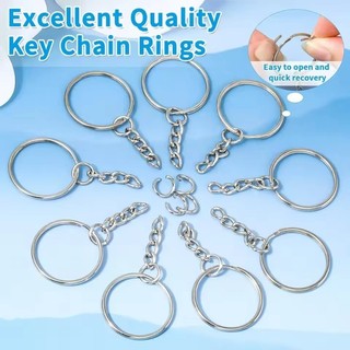 50 / 100 / 150 Chiếc 25mm Trống Móc Khóa - Mạ Bạc Chia Vòng Móc Khóa DIY Trang Sức Phát Hiện