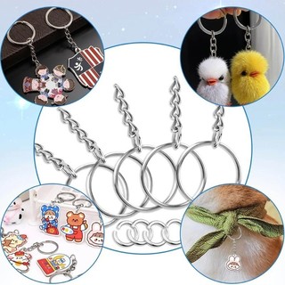 50 / 100 / 150 Chiếc 25mm Trống Móc Khóa - Mạ Bạc Chia Vòng Móc Khóa DIY Trang Sức Phát Hiện