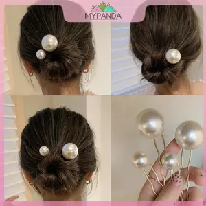 MYPANDA 2 Chiếc Kẹp Tóc Ngọc Trai Giả Thiết Kế Xoắn Hình Chữ U Cho Nữ & Bé Gái Phụ Kiện Tóc Dụng Cụ Tạo Kiểu Tóc.