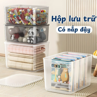 Thùng Nhựa Trong Suốt Cỡ Đại Đựng Đồ Đa Năng MAISON, Hộp Lưu Trữ Chăn Màn, Đồ Dùng Cá Nhân Kèm Nắp Chống Bụi Tiện Lợi