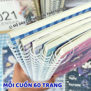 Sổ Lò Xo A5 Cinnamoroll Dễ Thương – Sổ Ghi Chép 60 Trang vở kẻ ngang Hoạt Hình, Dùng Học Tập Mọi Lúc