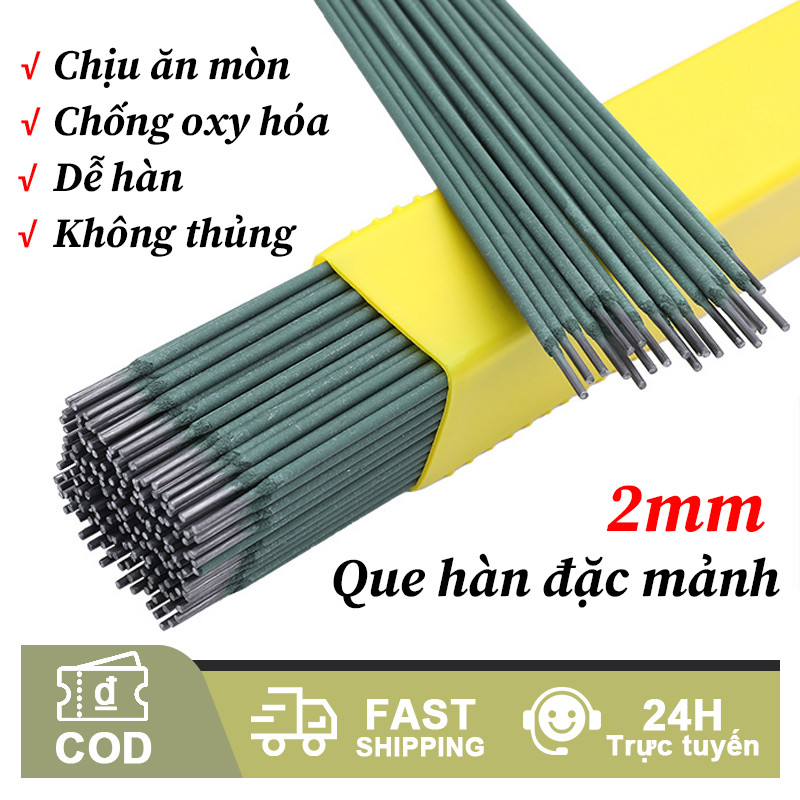 Que Hàn Xanh 2.0mm - Que Hàn Sắt Mỏng & Inox Chất Lượng Cao - Hàn Vật Liệu Mỏng Hiệu Quả, Mối Hàn Mịn & Chắc
