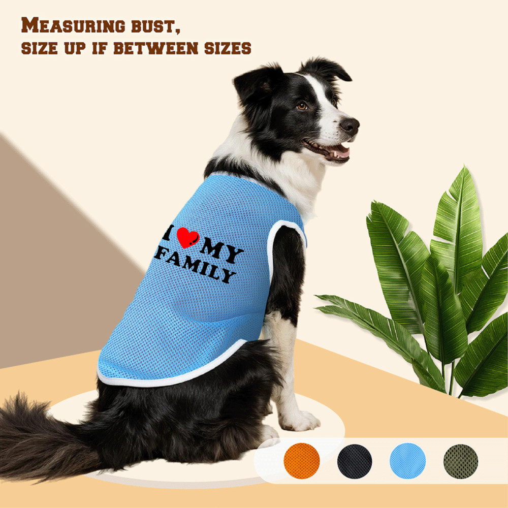 Áo vest lưới chó lớn 3XL-6XL, Bố yêu, in chân chó, phong cách chui đầu, có 4 màu, thoải mái và thoáng khí, có thể giặt được bằng máy, thích hợp cho tất cả chó lớn