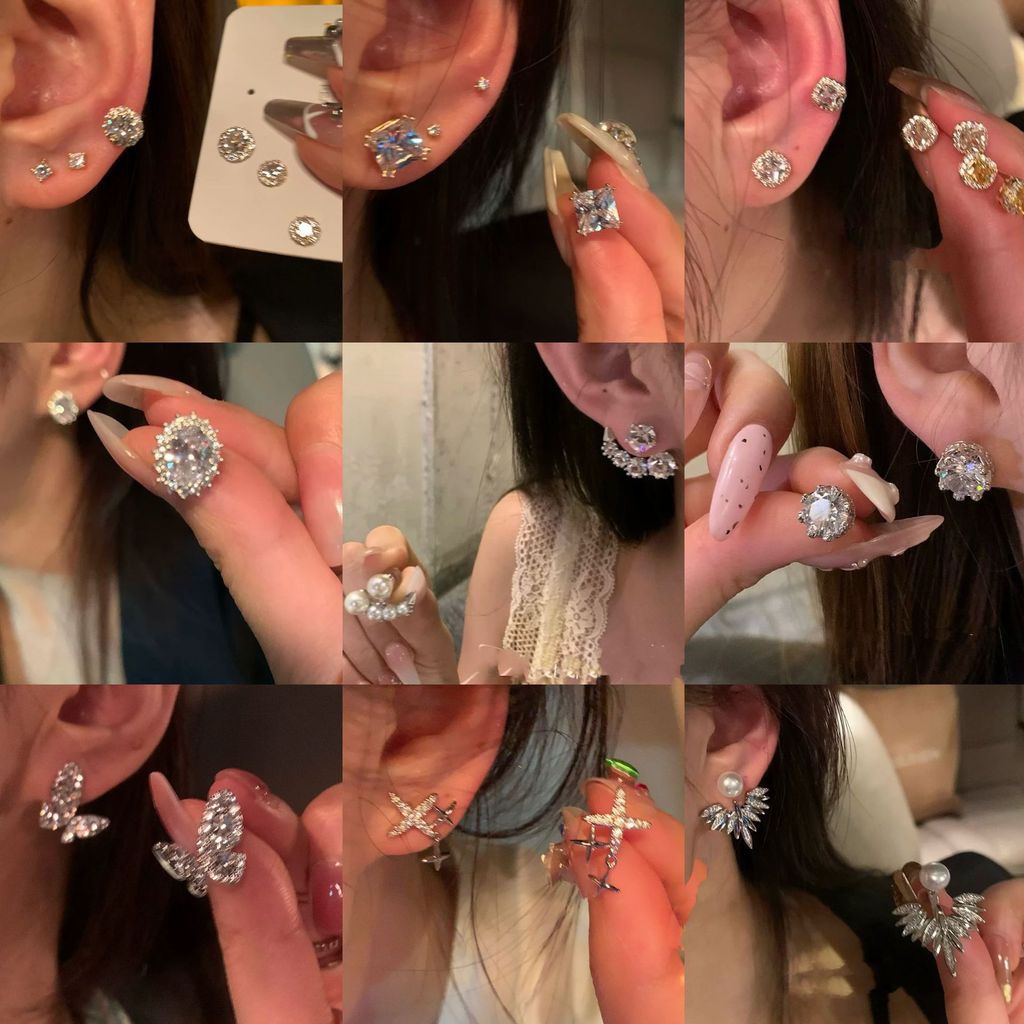Bạc 925 Kim Phong Cách Thoáng Mát Nhẹ Sang Trọng Cao Cấp Bông Tai Ngọc Trai Zircon Bông Tai Nữ