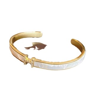 Vòng tay vàng thật mạ zircon chữ mở, ánh sáng sang trọng, phong cách mới cho nữ