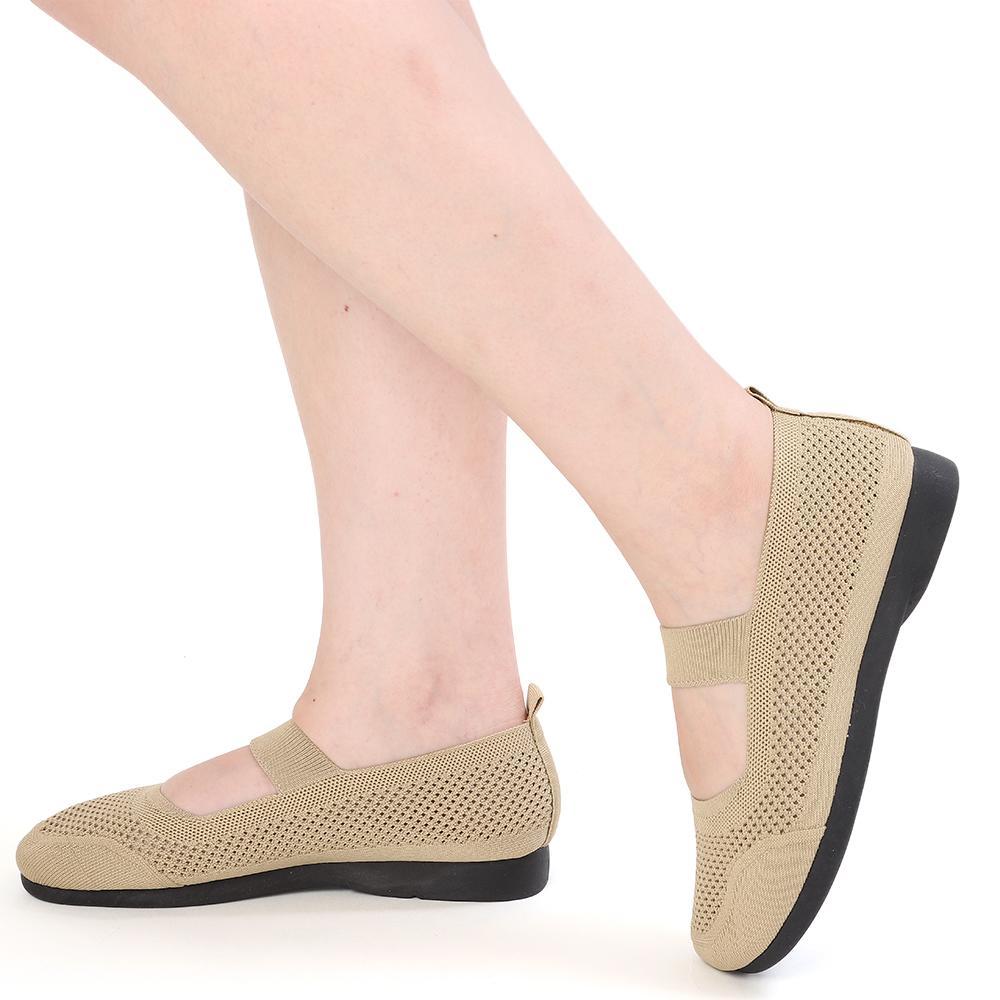 Giày lười nữ mũi vuông BAMBOOB, đế bệt, lưới thoáng khí, gập gọn, đế mềm, phong cách thời trang cho mẹ