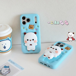 Dành Cho iPhone 17 Pro Max 16 Pro Max 16 15 14 Plus 12 13 14 15 Pro Max Phim Hoạt Hình Vui Nhộn Gấu Nagano Kính Thiên Văn Giá Đỡ Ốp Lưng Silicon Mềm Giá Đỡ