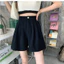 2024 Trắng Thường Ngày Quần Short Nữ Nhỏ Phù Hợp Với Ống Rộng Giữa Quần Rời Bầu Trời Chữ a 5.12