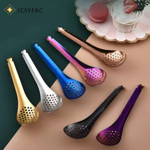 JCSYFAC 410 Thìa Nhà Bếp Bằng Thép Không Gỉ Có Lỗ Ẩm Thực Caviar Builder Roe Sauce Lọc Thìa Bền Nhà Bếp Nấu Ăn Tiện Ích Mới