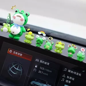 2024 Phong Cách Mới Ếch Nhỏ Xe Đồ Trang Trí Nội Thất Ô Tô Phụ Kiện Trung Tâm Điều Khiển Giải Nén Búp Bê Nhỏ Dễ Thương Hàng Ô Tô 26.3.26