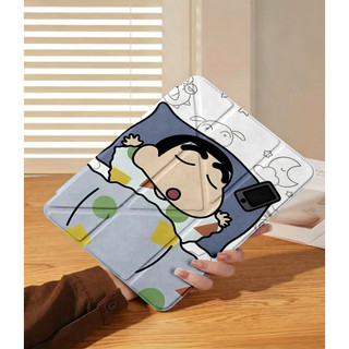 Ốp Lưng Hoạt Hình Ngủ Crayon Shin-chan iPad A16 Air 4/5/6/7/8 Pro 11 Y-fold Dành Cho iPad Gen 12 11 10 9 8 7 6 5 Mini6/7