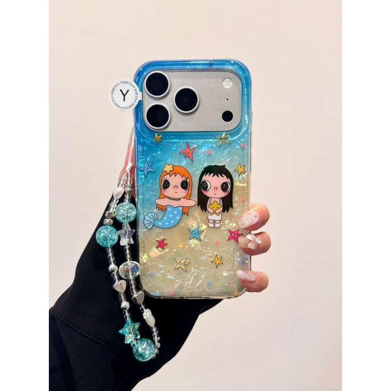Nàng Tiên Cá Xiaoyu Thích Hợp Cho Apple 17PROMAX Ốp Điện Thoại Phong Cách Mới 16pro Nữ 15 / 14 / 13 Phong Cách Nhật Bản 12 / 11