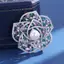 PNPIA- Nữ Camellia Trâm cài đính kim cương giả Ngọc trai Chi tiết Áo khoác thời trang Phụ kiện trang phục trang trọng và thường ngày