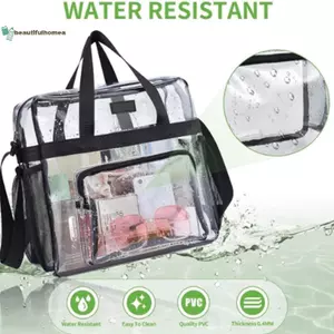 BeautifulHomeA Dung Tích Lớn PVC Trong Suốt Túi Giặt Di Động Rõ Ràng Tote Nhiều Nhà Thơ Túi Xách VN