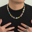 Vòng cổ Choker xếp hình đá quý đầy màu sắc Unisex - Kim cương dát Opal - Đóng cặn - Có thể điều chỉnh 51-60cm - Phong cách Hip Hop mạ vàng