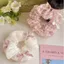 Scrunchies cột tóc caro pastel đính nơ ngọc trai dễ thương mềm nhẹ co giãn tốt cho nữ