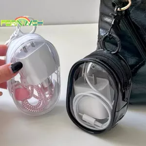 Đồ chơi túi ngoài trời trong suốt nhiều màu Trang trí túi trong suốt Hộp bí ẩn Hộp trưng bày búp bê Hộp sắp xếp PVC Ví dây kéo đôi [MỚI]