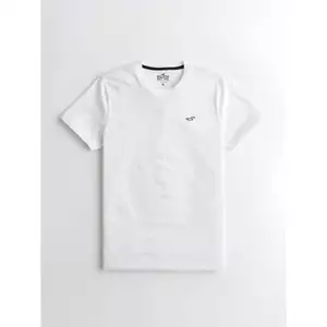 Hàng sẵn có Hollister ngực đơn giản nhãn nhỏ in họa tiết Áo thun Cotton cao cấp Áo sơ mi thông thường XS-3XL Unisex