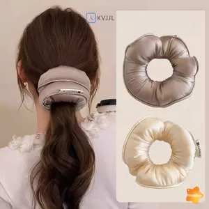 Bọt Biển Ngủ Co Giãn Đuôi Ngựa Giá Đỡ Tóc Scrunchies Dành Cho Nữ Phụ Kiện Tóc Bé Gái Mềm Mại Satin Đầy Cotton Ban Nhạc Lớn Mới