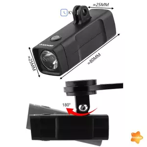 Đèn pha xe đạp USB có thể sạc lại Đèn pin đi xe đạp chống nước Đèn treo độ sáng cao 3 bánh răng cho xe đạp leo núi mới