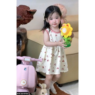 Combo 3 Váy Bé Gái Sát Nách Hearty Cotton –mềm mát Cho Bé 9-33kg