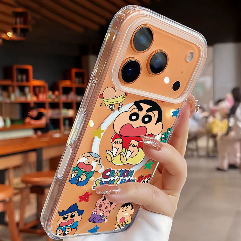 Ốp lưng iPhone họa tiết Crayon Shin-Chan hỗ trợ sạc không dây từ tính - iP 11/12/13/14/15/16/17/Plus/Air/Pro/Max