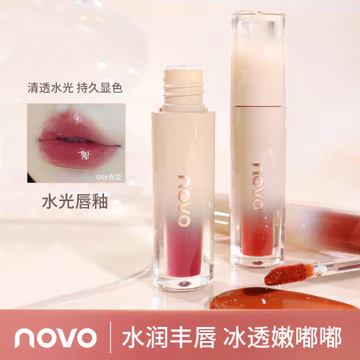 NOVO Trang Điểm Son Bóng Nước Gương Bóng Son Bóng Dưỡng Ẩm Chống Thấm Nước Không Khô Son Dưỡng Ẩm Không Trang Điểm Làm Trắng Da