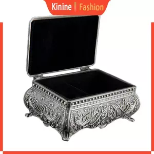 KIN Kim Loại Hộp Trang Sức Có Họa Tiết Hoa Vintage Nhẫn Bông Tai Vòng Cổ Nhăn Bảo Quản Hộp Tổ Chức Kho Báu Ngực