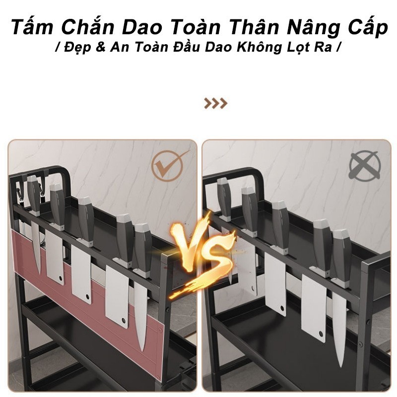 Kệ Gia Vị Đa Năng 2/3 Tầng, Kệ Nhà Bếp Để Gia Vị Chai Lọ, Bát Đũa Dao Thớt, Khung Dày Chắc