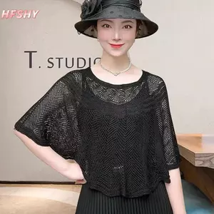 HFSHY Nữ Dệt Kim Rỗng Khăn Choàng Khăn Choàng Mùa Hè Thu Đông Nữ Thanh Lịch Chống Nắng Áo Smo VN