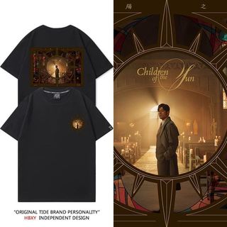 JAYCHOU JAYCHOU Album Mới Con Trai Mặt Trời Cùng Áo Thun Tay Ngắn Nam Nữ Hỗ Trợ Hàng Hóa Mùa Hè Cotton Nguyên Chất Hợp Thời Trang