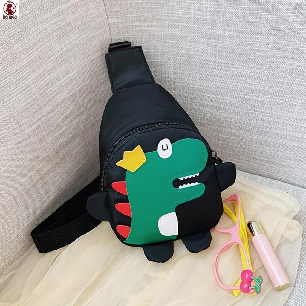 Túi đeo ngực trẻ em Túi đeo chéo Túi đeo chéo hình khủng long hoạt hình Kawaii có khóa kéo cho du lịch ngoài trời hàng ngày