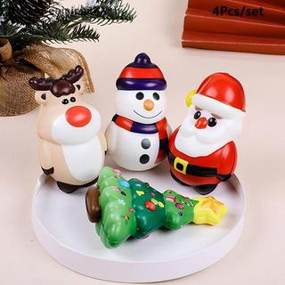 [dreamdreaming] 4 Cây thông Noel Ông già Noel Nai sừng tấm Người tuyết Squeezy Hoạt hình dễ thương Phục hồi chậm Đồ chơi mềm Đồ chơi tái tạo căng thẳng Quà tặng Giáng sinh [zkm]