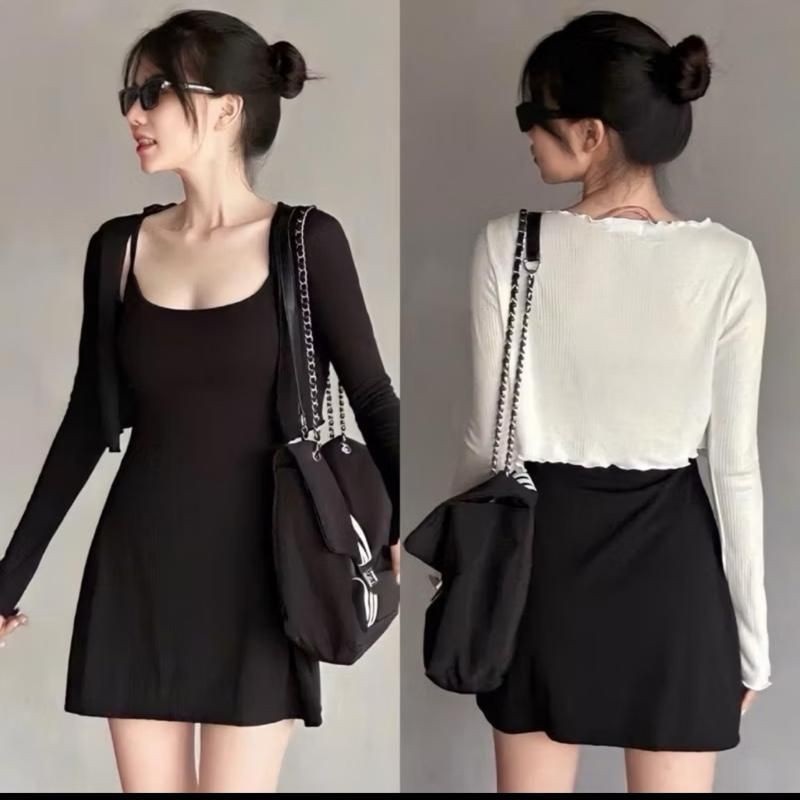 Áo khoác nữ nhẹ nhàng chất gân form lững phối ngoài cá tính dễ thương chất vải thun gân len 4 chiều FreeSize