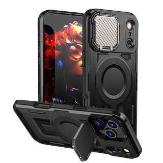 Ốp Điện Thoại Từ Tính Có Giá Đỡ Ống Kính Cho iPhone 17 16 15 14 Pro PROMAX 17 Air Plus 16E Sạc Không Dây Chống Sốc